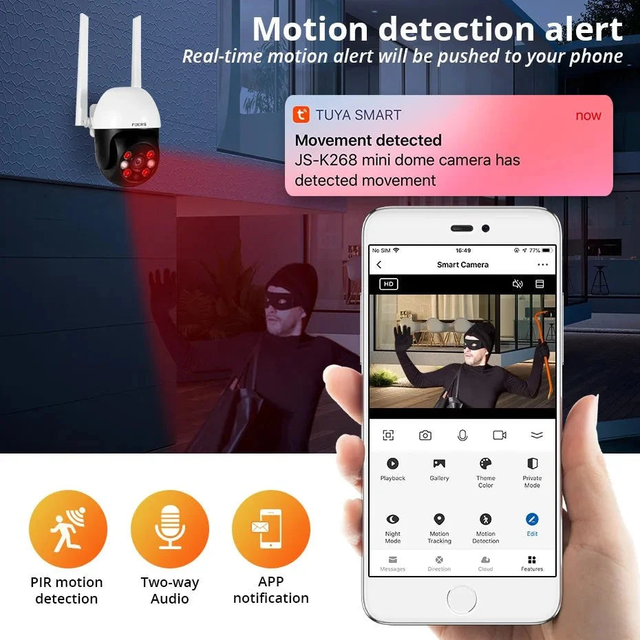 Fuers 8MP 4K Outdoor Security Camera AI Tracking Tuya Smart - stepyours.com