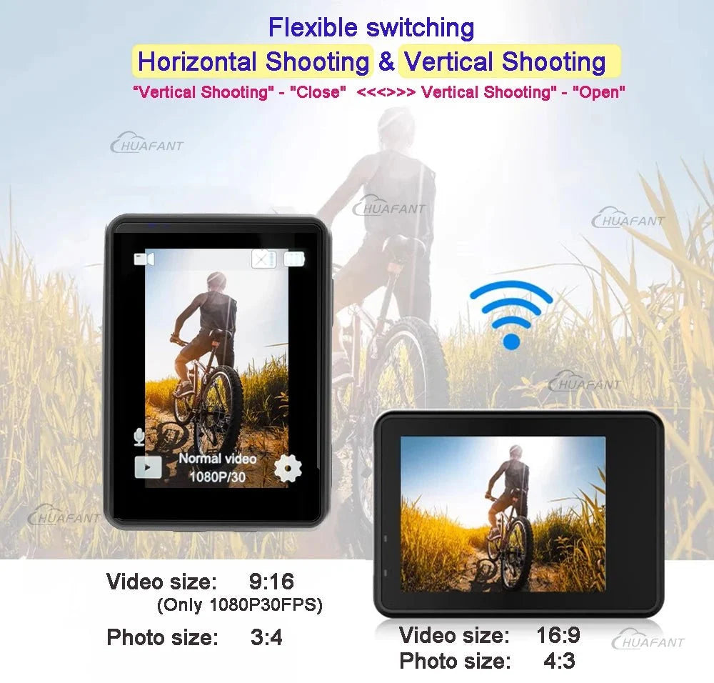HUAFANT M4R Action Camera 5K 4K60FPS Waterproof 30m IPS Touch LCD 5X Zoom - stepyours.com