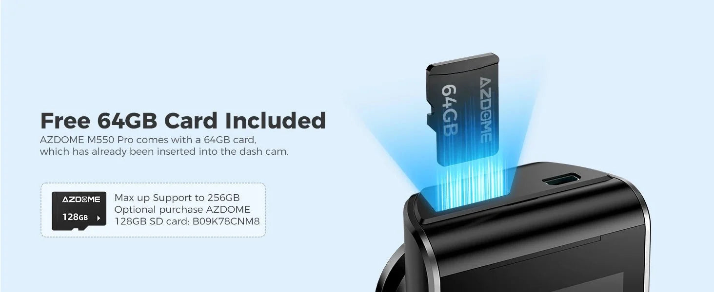 AZDOME M550 Pro Dash Cam IR Night Vision 4K Plus 2.5K 5.8Ghz WiFi GPS Screen - stepyours.com