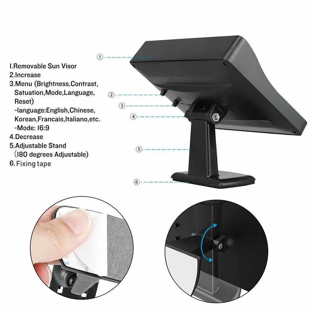 4.3 Inch Rear View Camera Monitor For Car Parking System - stepyours.com