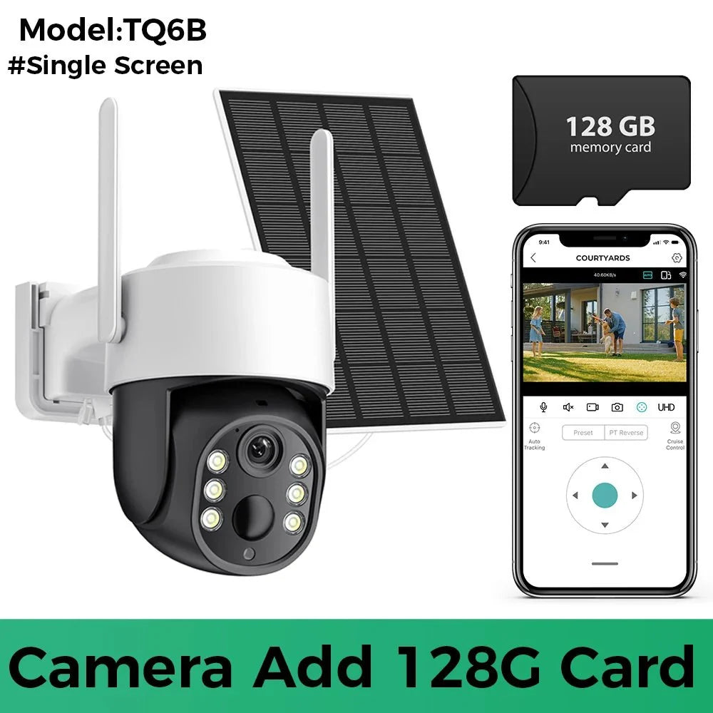 Solar WiFi Security Camera Outdoor Dual Lens 8MP 4K HD with Built - in Battery - stepyours.com