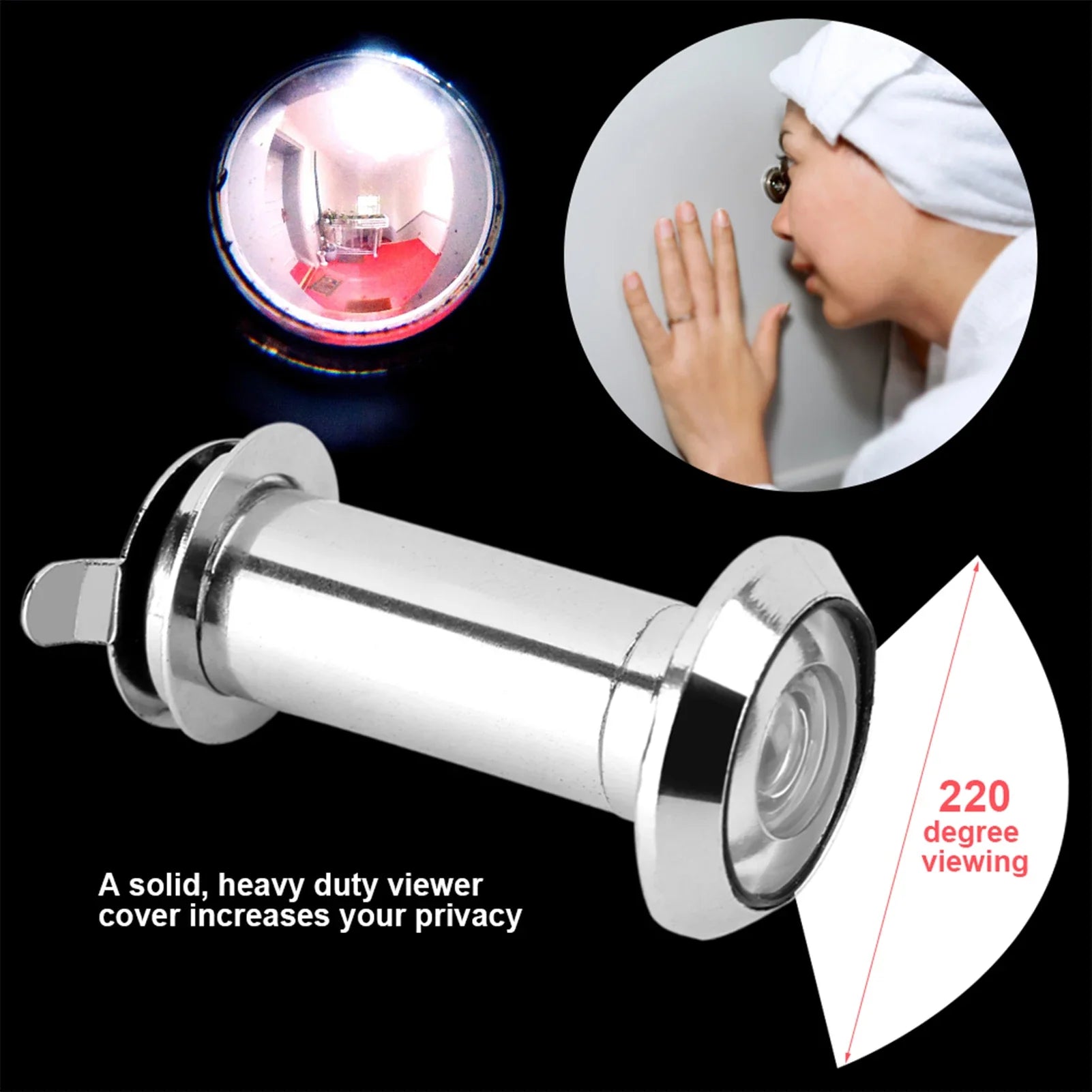 Wide Viewing Peephole 220 Degree Door Viewer Heavy Duty - stepyours.com