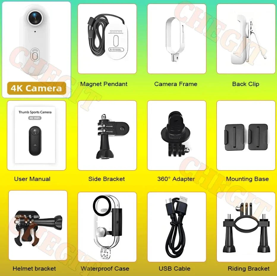 4K WiFi POV Mini Action Camera Magnetic Pocket Vlog Cam Helmet Mount for Bike - stepyours.com