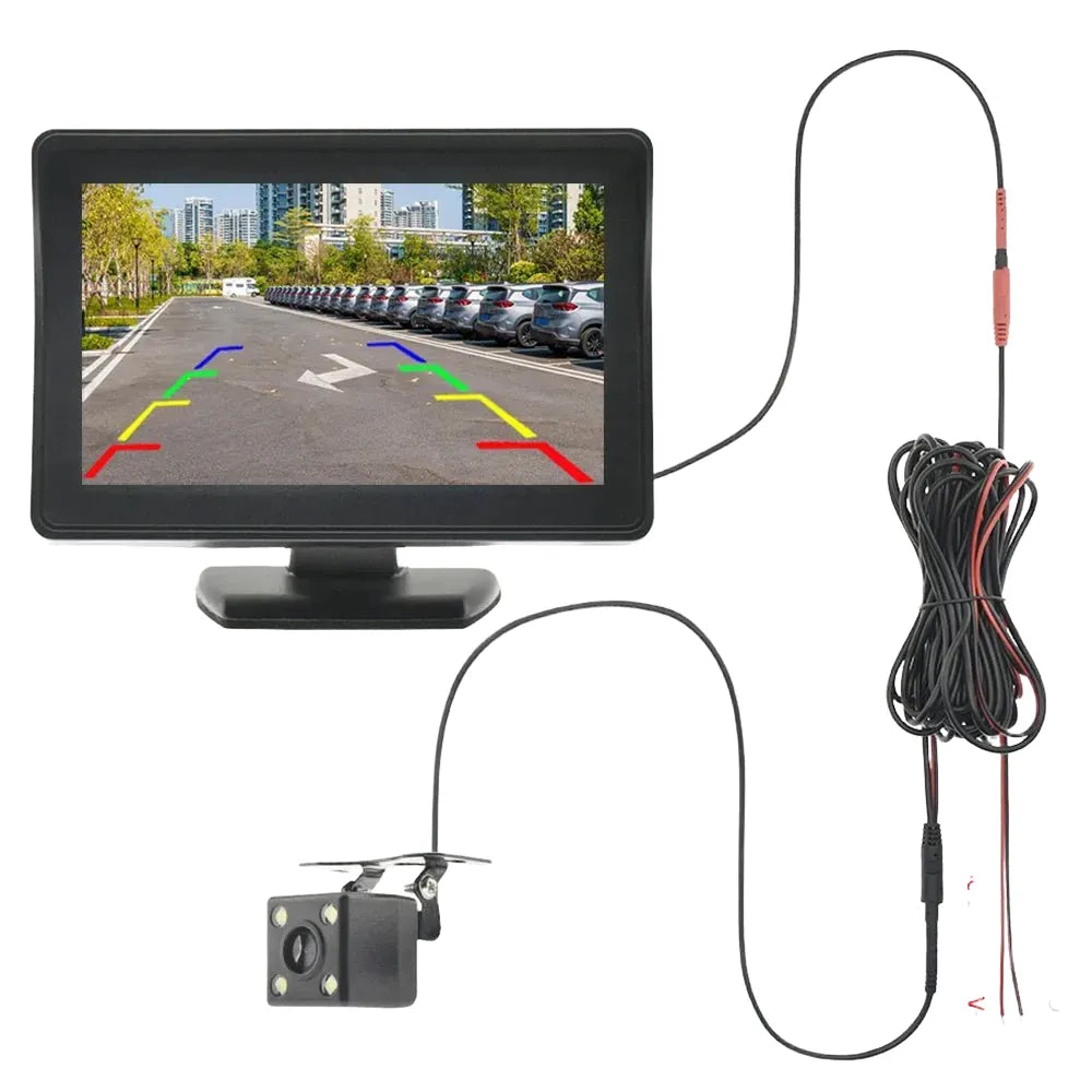 BYNCG 4.3 Inch Car Rear View Camera Kit With Display 2 In 1 Night Vision - stepyours.com