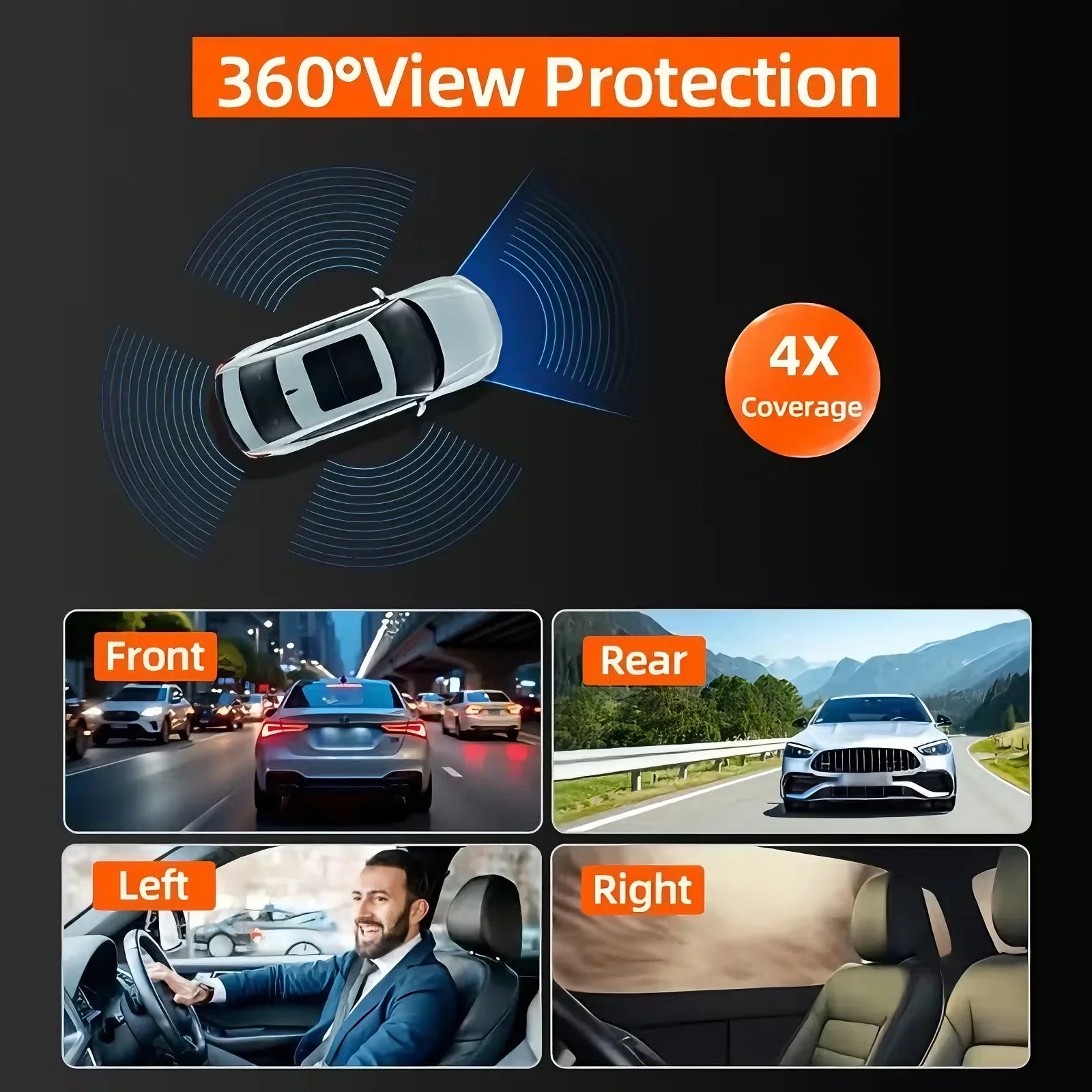 4 Channel Dash Cam With Front And Rear Night Vision Quad Vehicle DVR - stepyours.com
