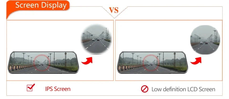 ACCEO Car DVR 10 Inch Rear View Mirror Dash Cam With WiFi 2K Front 1080P Rear - stepyours.com