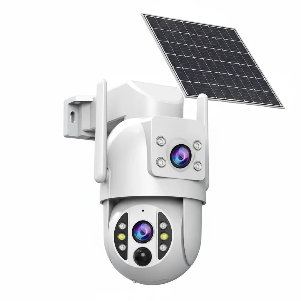 JOOAN Solar Wireless Outdoor Camera Dual Lens with 2 Way Audio CCTV - stepyours.com
