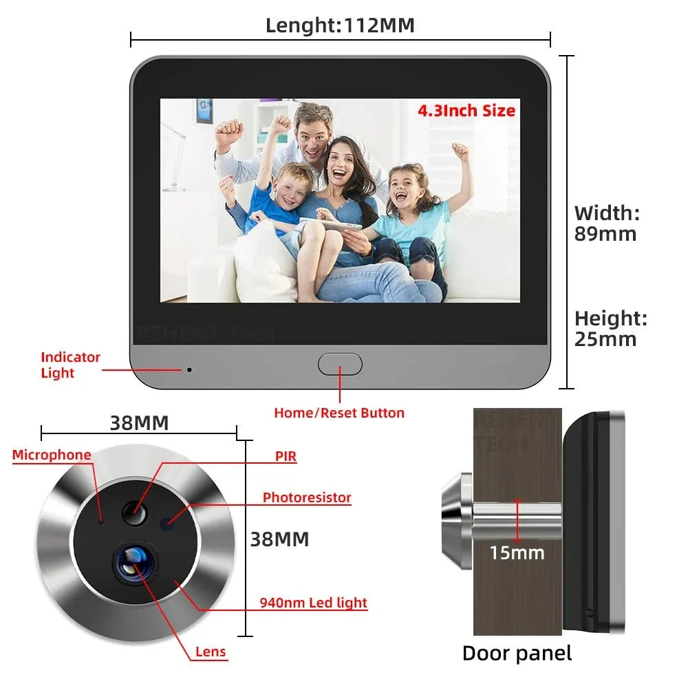 Tuya Smart 3MP Peephole Door Camera With WiFi Alexa - stepyours.com