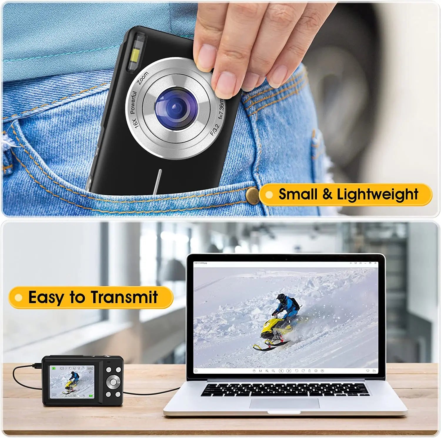 Kids Digital Camera Camcorder 16x Zoom 1080P 44MP for Beginners - stepyours.com