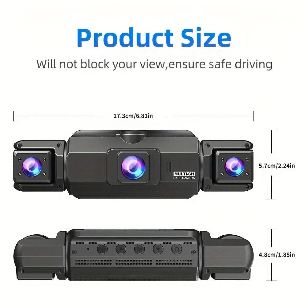 4 Channel 360 Dash Cam With 1080P Front Left Right Rear 24H Parking - stepyours.com
