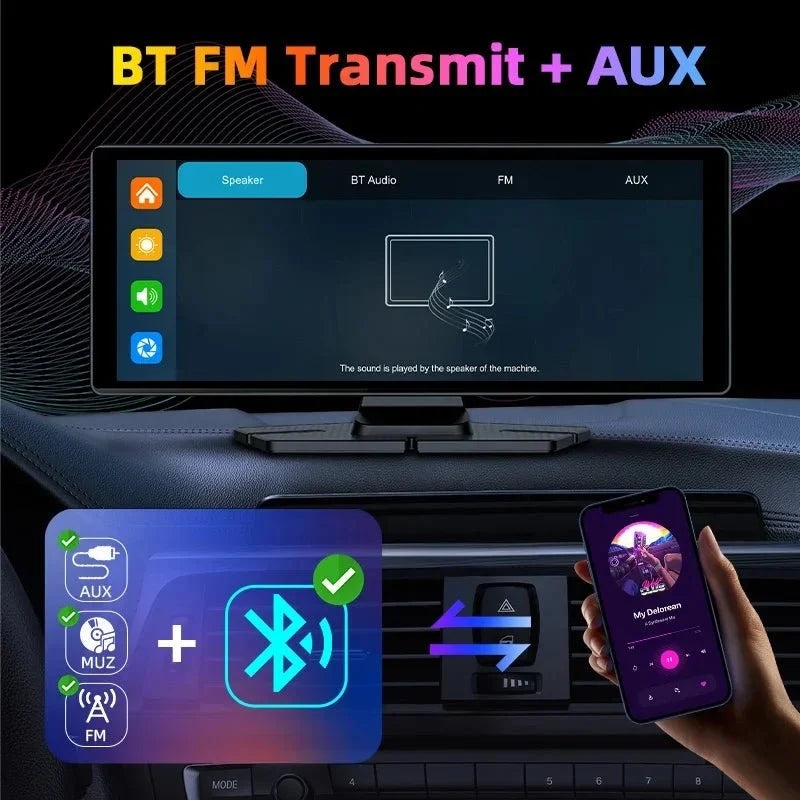 4K Dash Cam With Wireless CarPlay Android Auto GPS 7 Inch Or 10.26 Inch - stepyours.com
