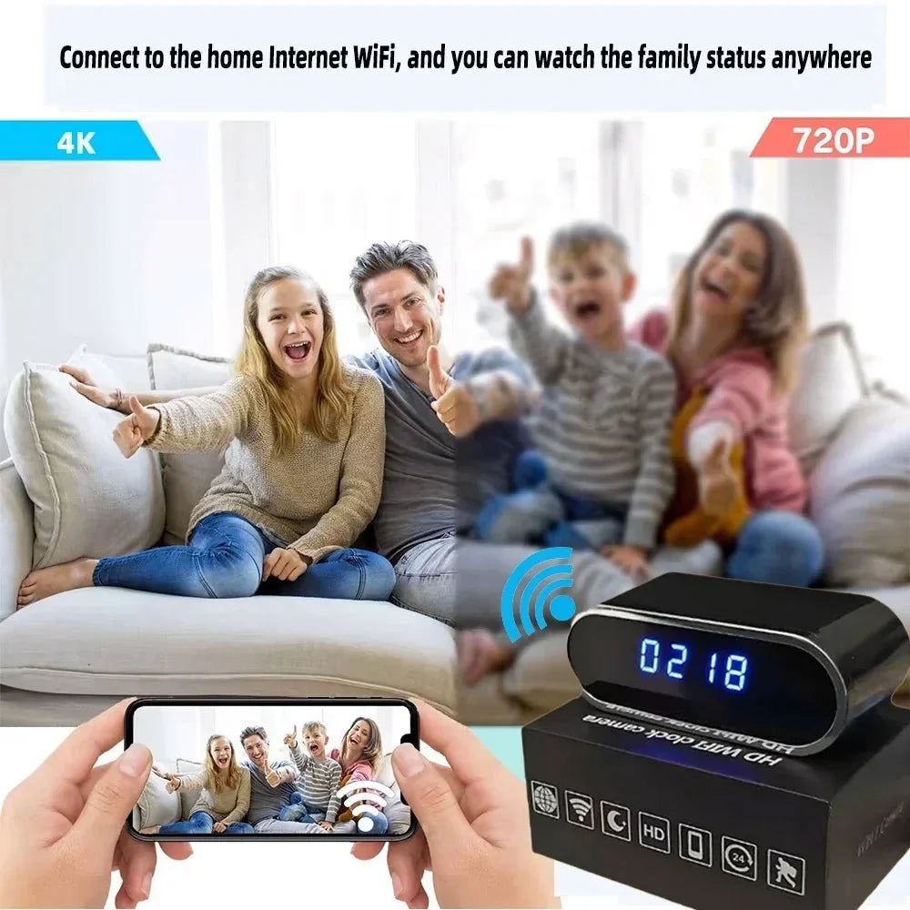 Full HD Mini WiFi Clock Camera With Remote Viewing - stepyours.com