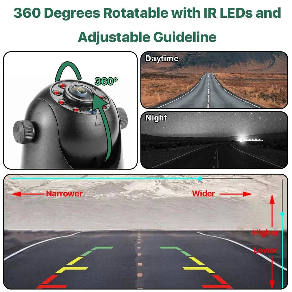 GreenYi 5G WiFi Magnetic Hitch Rear View Camera Night Vision Trailer RV - stepyours.com