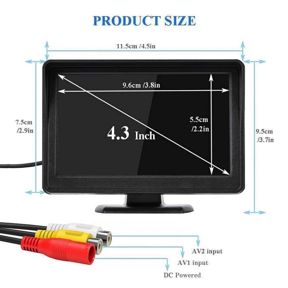 4.3 Inch Rear View Camera Monitor For Car Parking System - stepyours.com