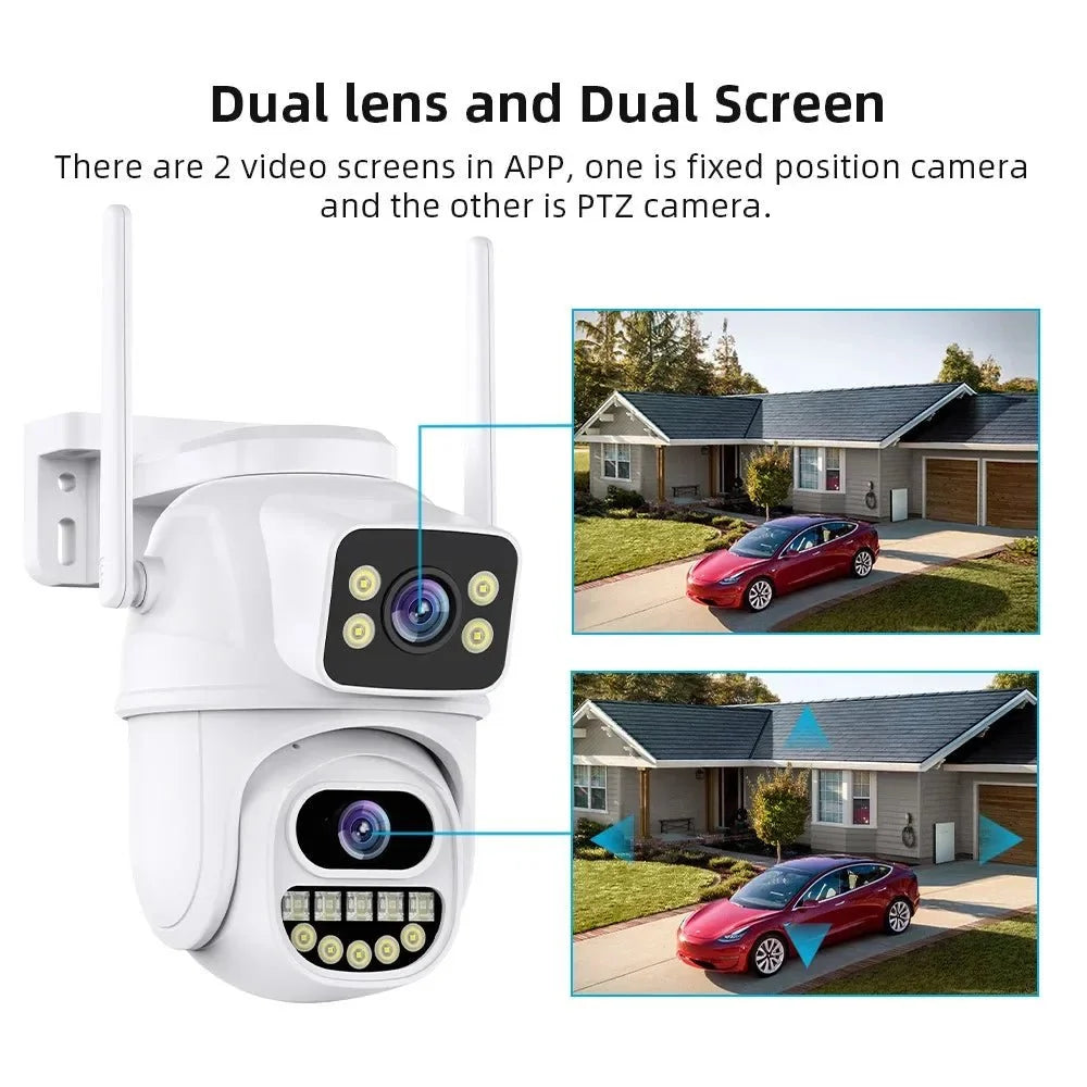 4K 8MP WiFi Surveillance Camera - AI Human Detection with Dual Lens - stepyours.com