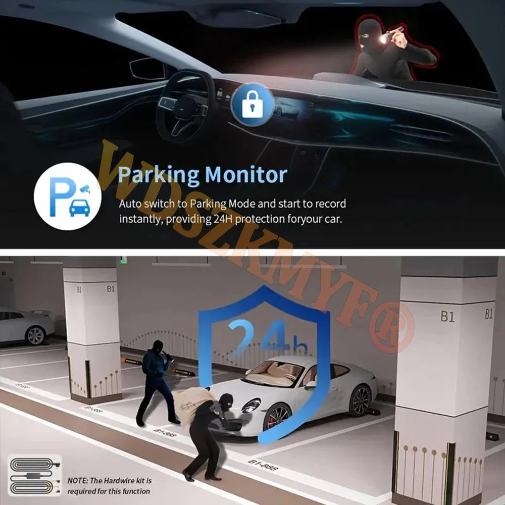 WiFi 4Channel 360 Degree Car Dashcam 2560x1440 24h Parking Monitor - stepyours.com