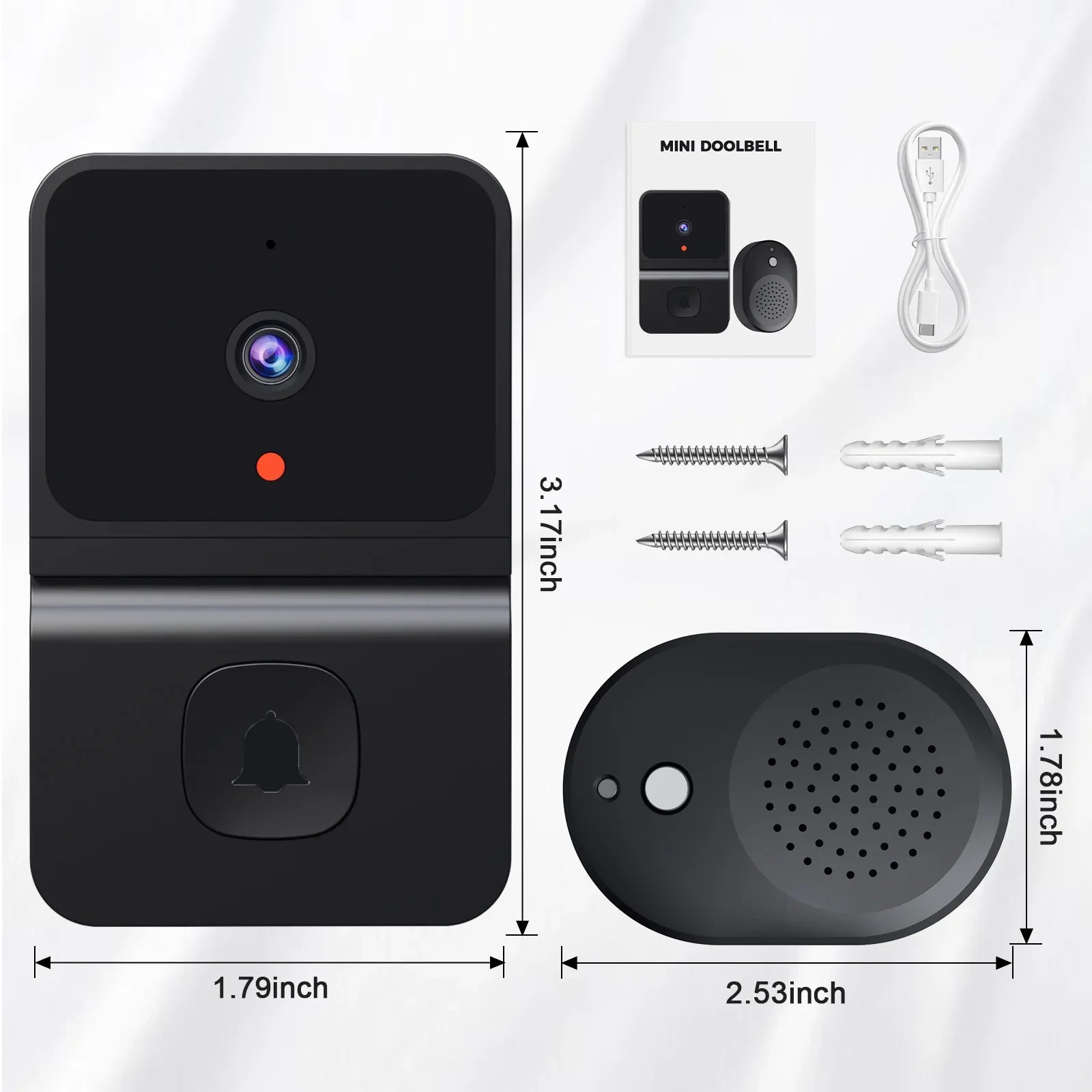 Wireless Doorbell With WiFi HD Camera Night Vision Intercom - stepyours.com