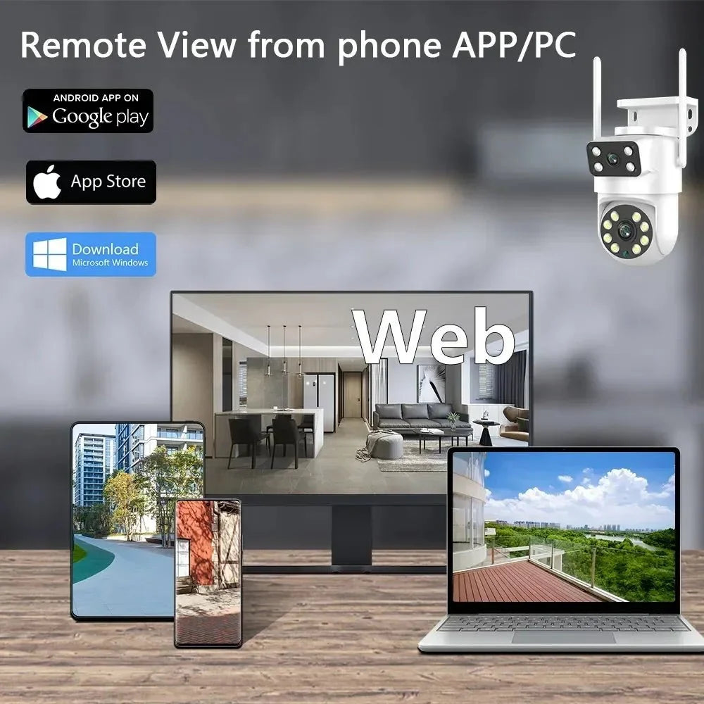 Tuya Dual Lens PTZ WiFi Camera Outdoor - 4K 8MP AI Auto Tracking Hooks - stepyours.com