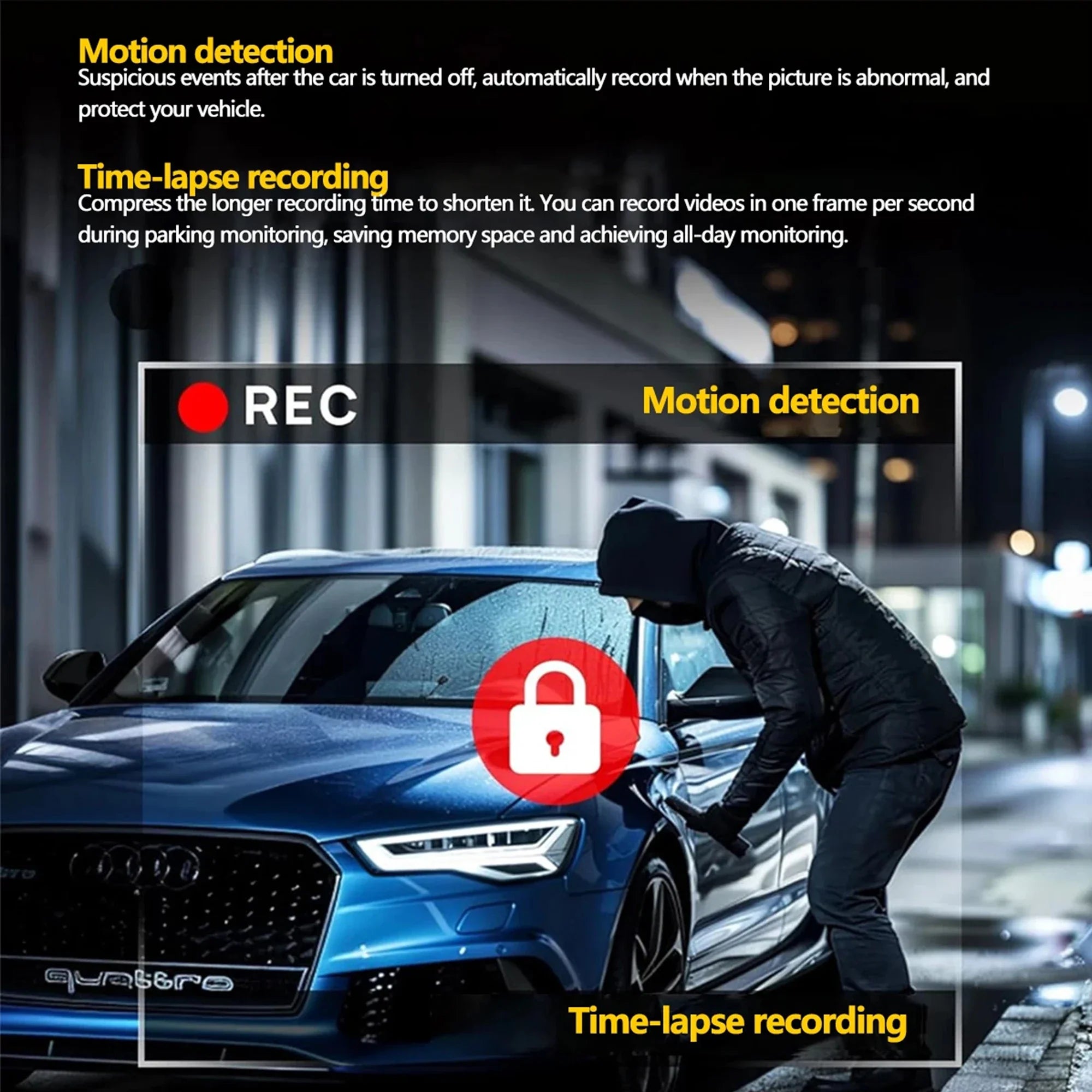 4 Channel WiFi Dashcam Full HD 1080P Front Rear Night Vision Loop Recording - stepyours.com