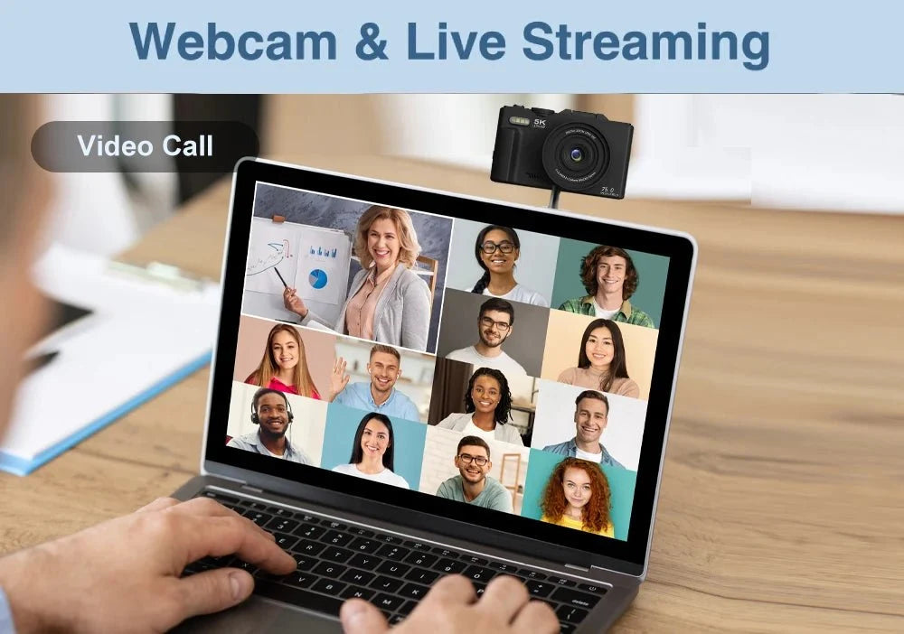 5K Compact Digital Camera With 18X Zoom 180 Degree Flip Screen For YouTube Vlog - stepyours.com