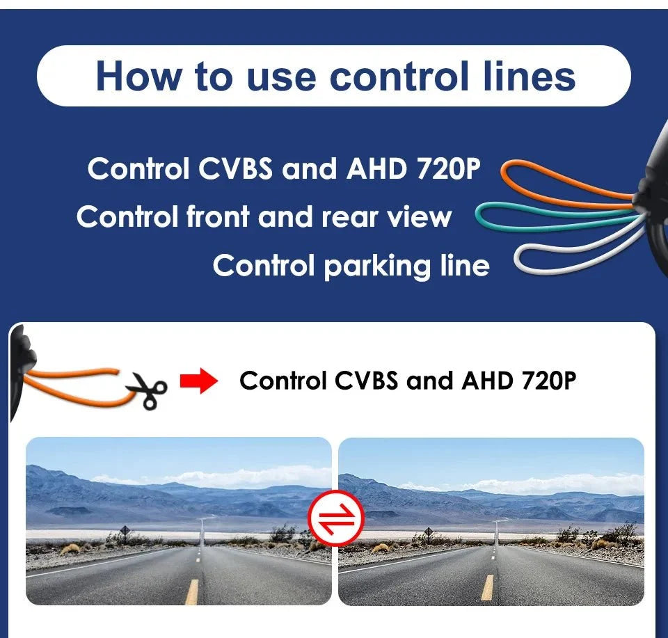 SMARTOUR AHD 1080P Reversing Camera Night Vision CVBS 6M Cable - stepyours.com