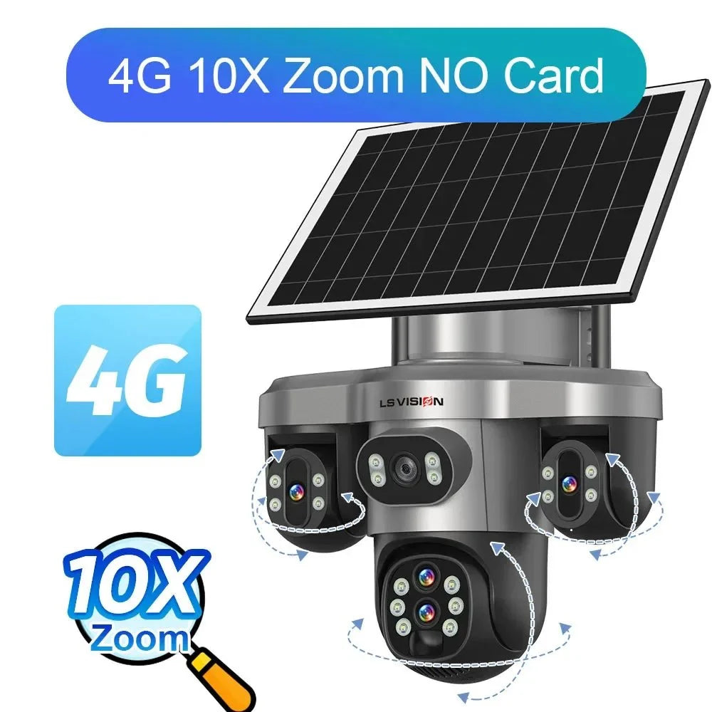 LS Vision 20MP Solar WiFi Surveillance Camera V380 Pro 10X Optical Zoom Outdoor - stepyours.com