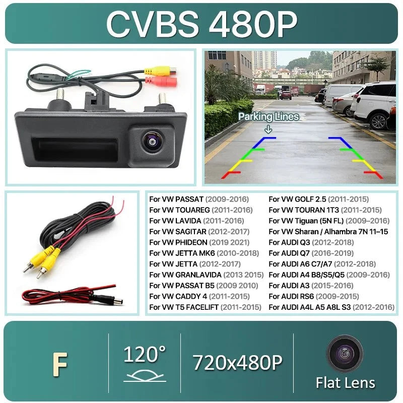 GreenYi 170 Degree 1080P AHD Rear View Camera VW Audi Parking - stepyours.com