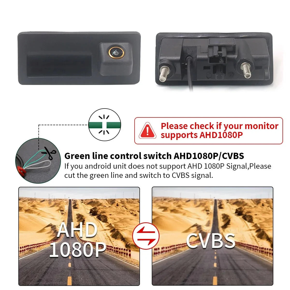 AHD 1080P Car Tailgate Handle Rear View Camera For VW Passat Golf Jetta Polo - stepyours.com