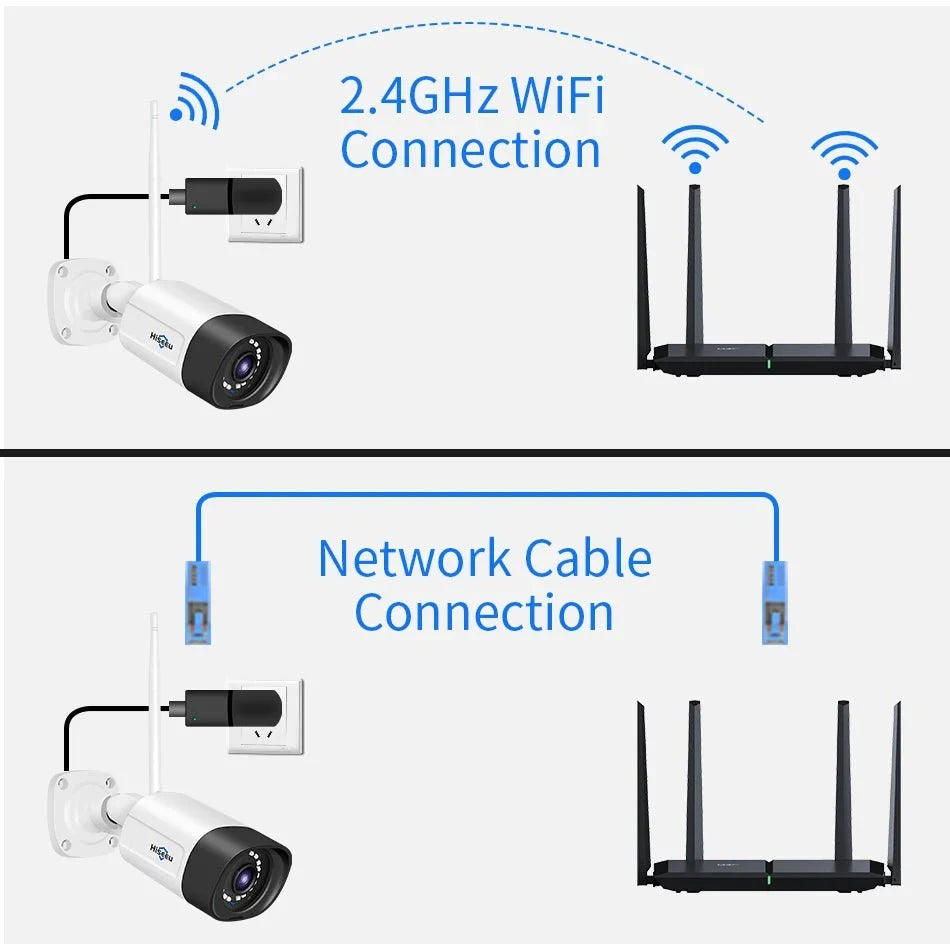 Hiseeu 3/5/8MP Wireless IP Camera - Waterproof 1080P WiFi Bullet for CCTV Kits - stepyours.com