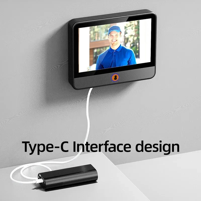 Danmini 4.3 Inch Visual Doorbell Peephole 1080P Camera - stepyours.com