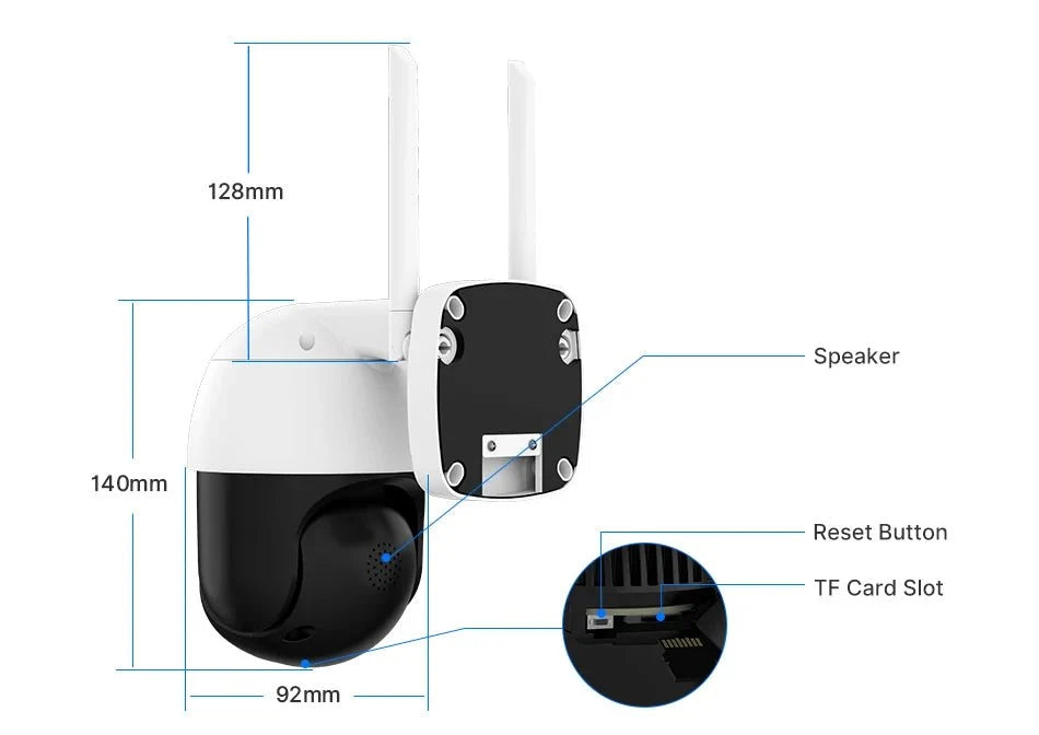Hiseeu 4K 8MP PTZ WiFi IP Camera With 8X Zoom Night Vision And Smart Detection - stepyours.com