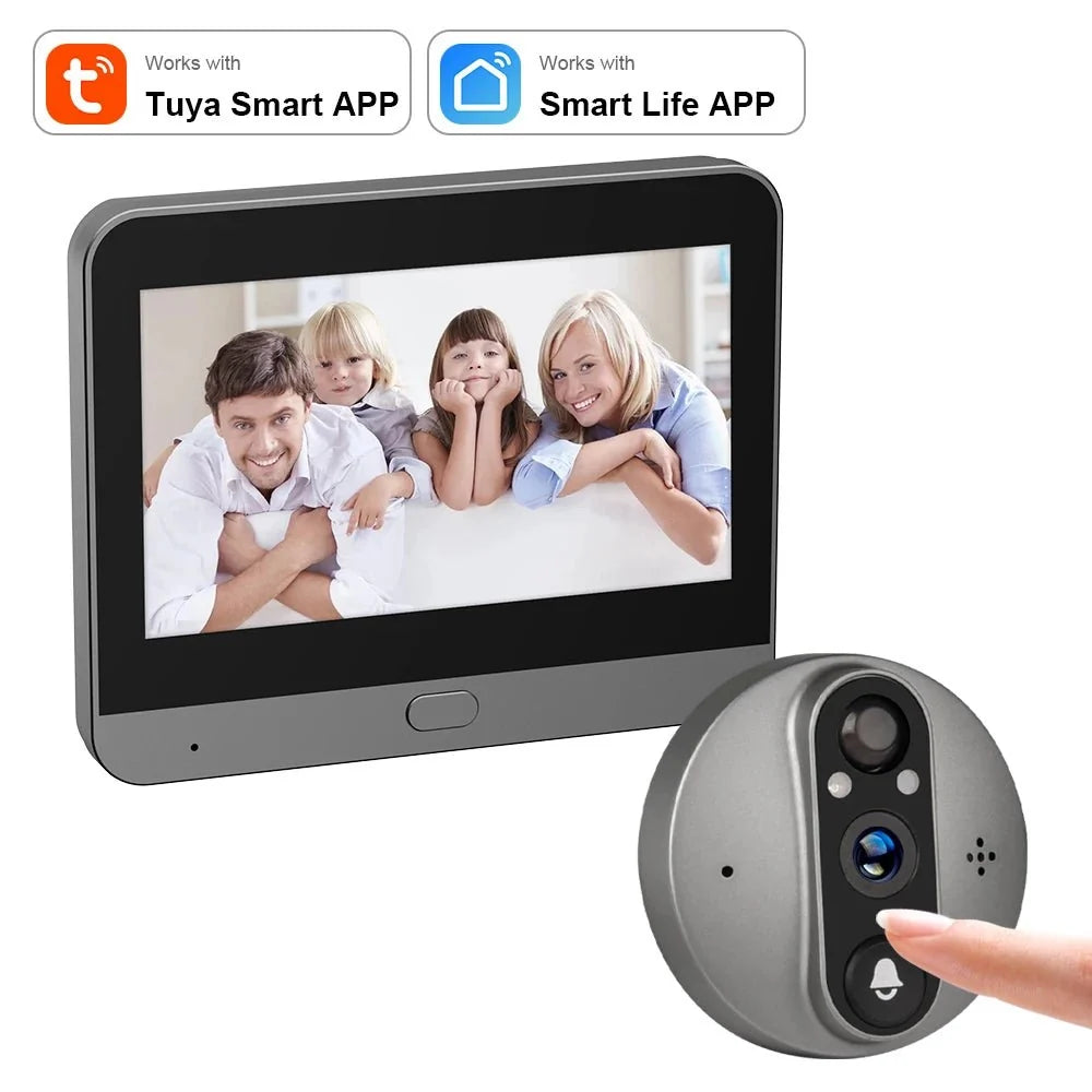 3MP WiFi Cat Eye Doorbell 5000mAh Battery Alexa LiveView - stepyours.com