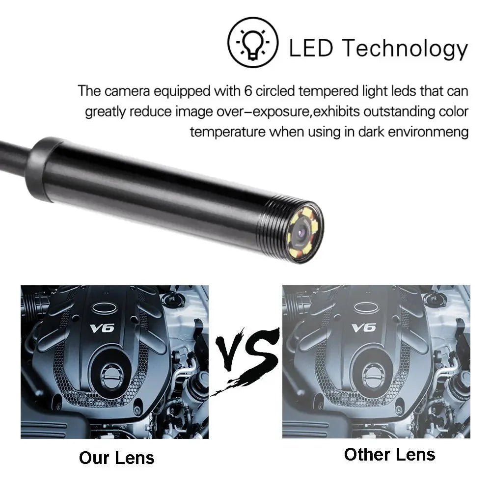 7.0mm Type C Endoscope Camera IP67 Waterproof 6 LEDs USB Android Borescope - stepyours.com