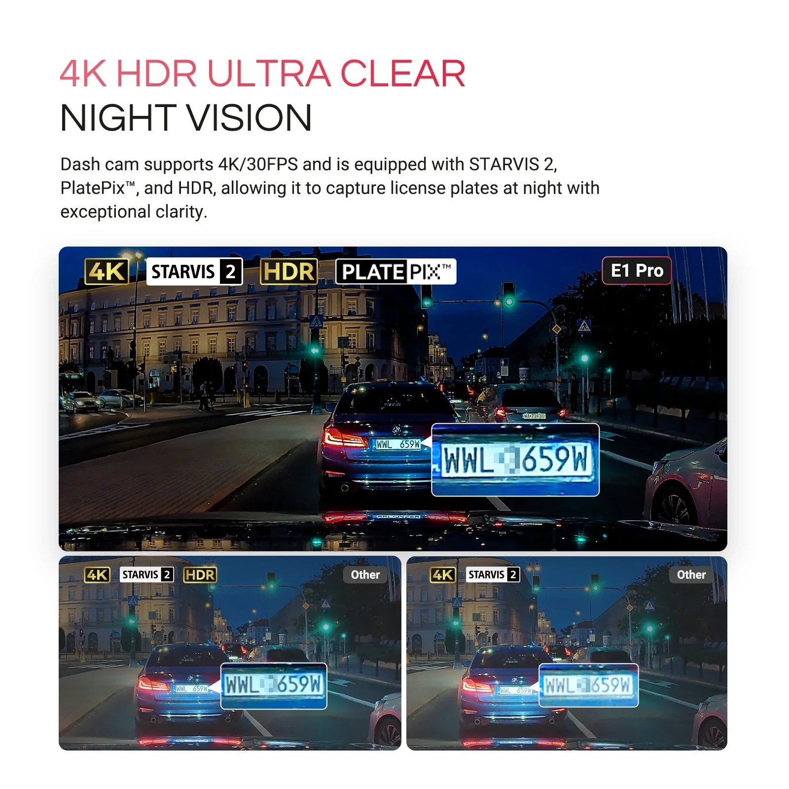Vantrue E1 Pro 4K Mini Dash Cam Starvis Night Vision HDR WiFi GPS 1TB - stepyours.com