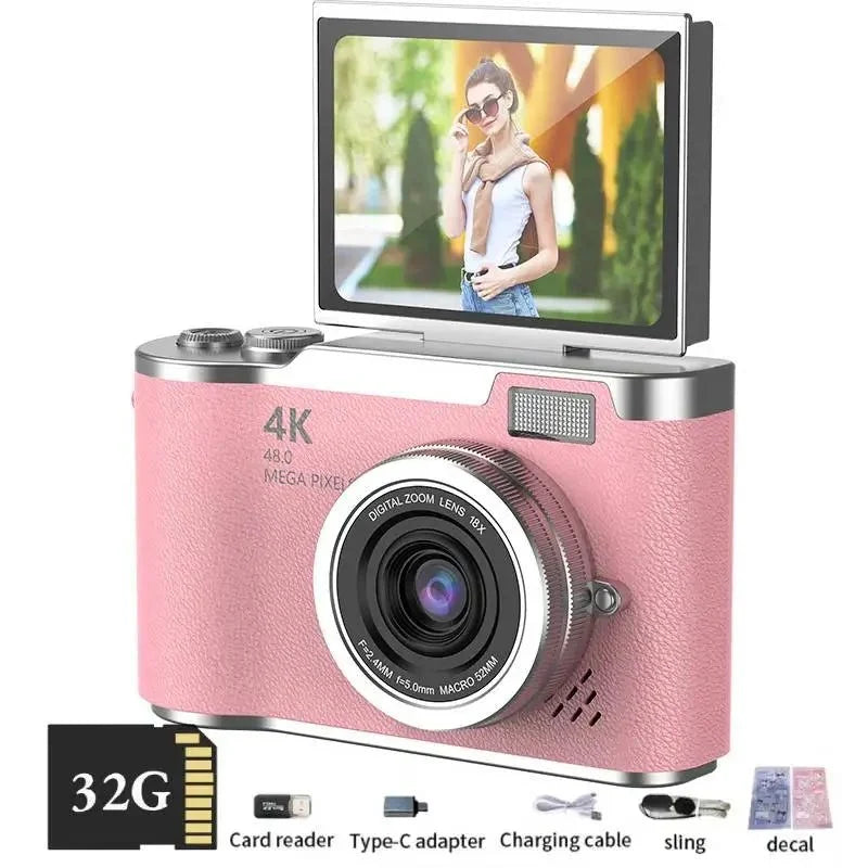 Amorus 1080P Selfie Camera With 180 Degree Flip Screen Beauty Filters 48MP - stepyours.com
