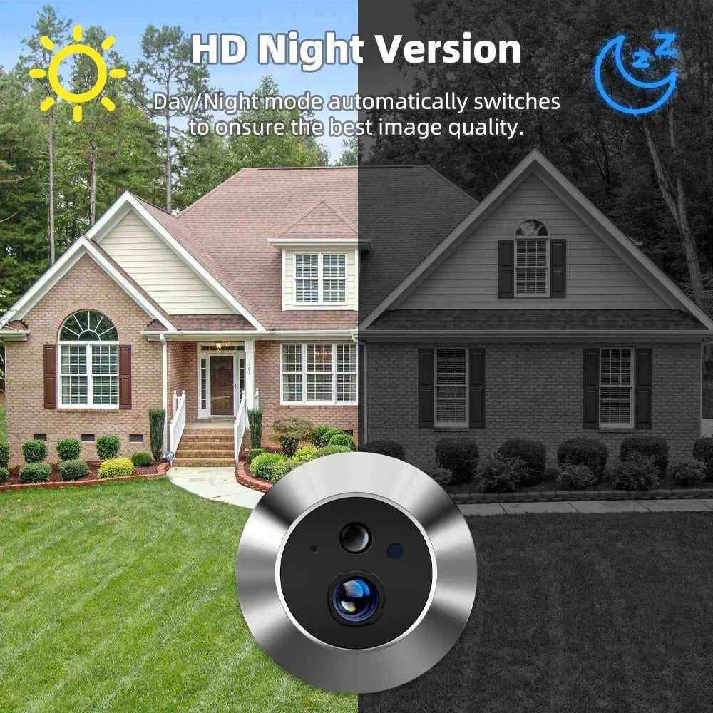 Yuezhe 3MP WiFi Peephole Doorbell Camera Night Vision - stepyours.com