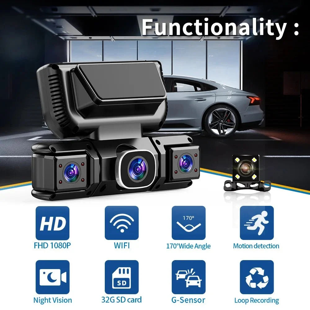 WiFi 4Channel 360 Degree Car Dashcam 2560x1440 24h Parking Monitor - stepyours.com