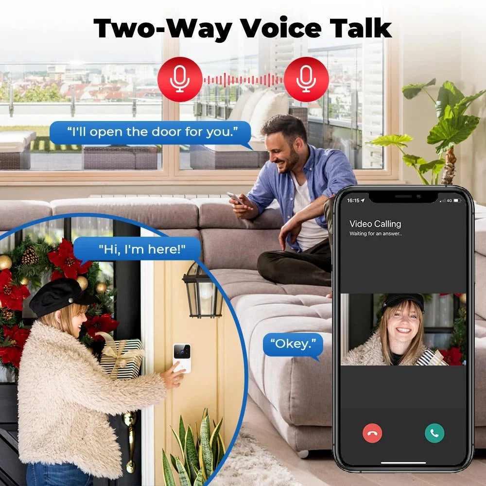 2026 Wireless Smart Video Doorbell With 2 Way Audio - stepyours.com