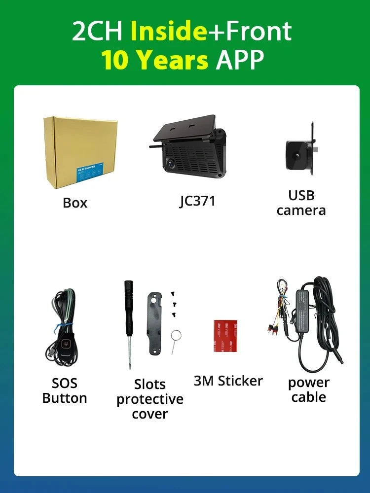 Jimimax JC371 ADAS Dash Cam 3 Channel 4G GPS Live Stream AI Recorder - stepyours.com