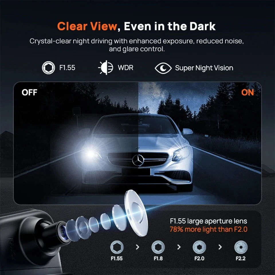 70mai S410 Rearview Dash Cam 2K Front 1080P Mirror - stepyours.com