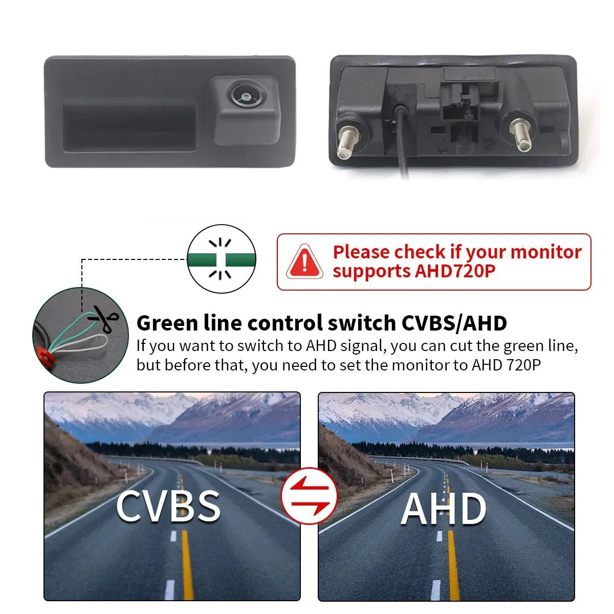 AHD 1080P Car Tailgate Handle Rear View Camera For VW Passat Golf Jetta Polo - stepyours.com