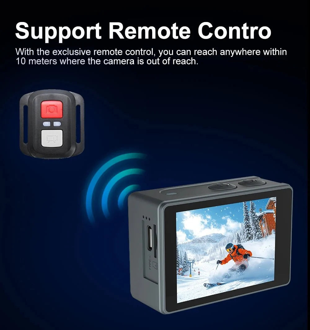 Ourlife MTR40 5K Action Camera IPS Touch Screen 170 Degree Waterproof 30M WiFi - stepyours.com