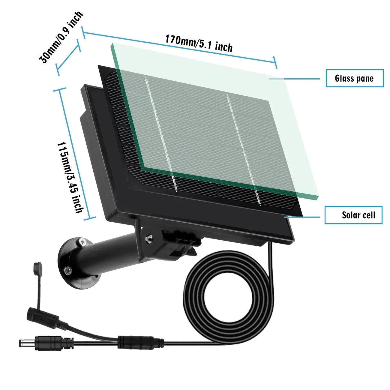 4W Waterproof Solar Panel 5V Output Micro USB Type C For 18650 Battery Charging - stepyours.com