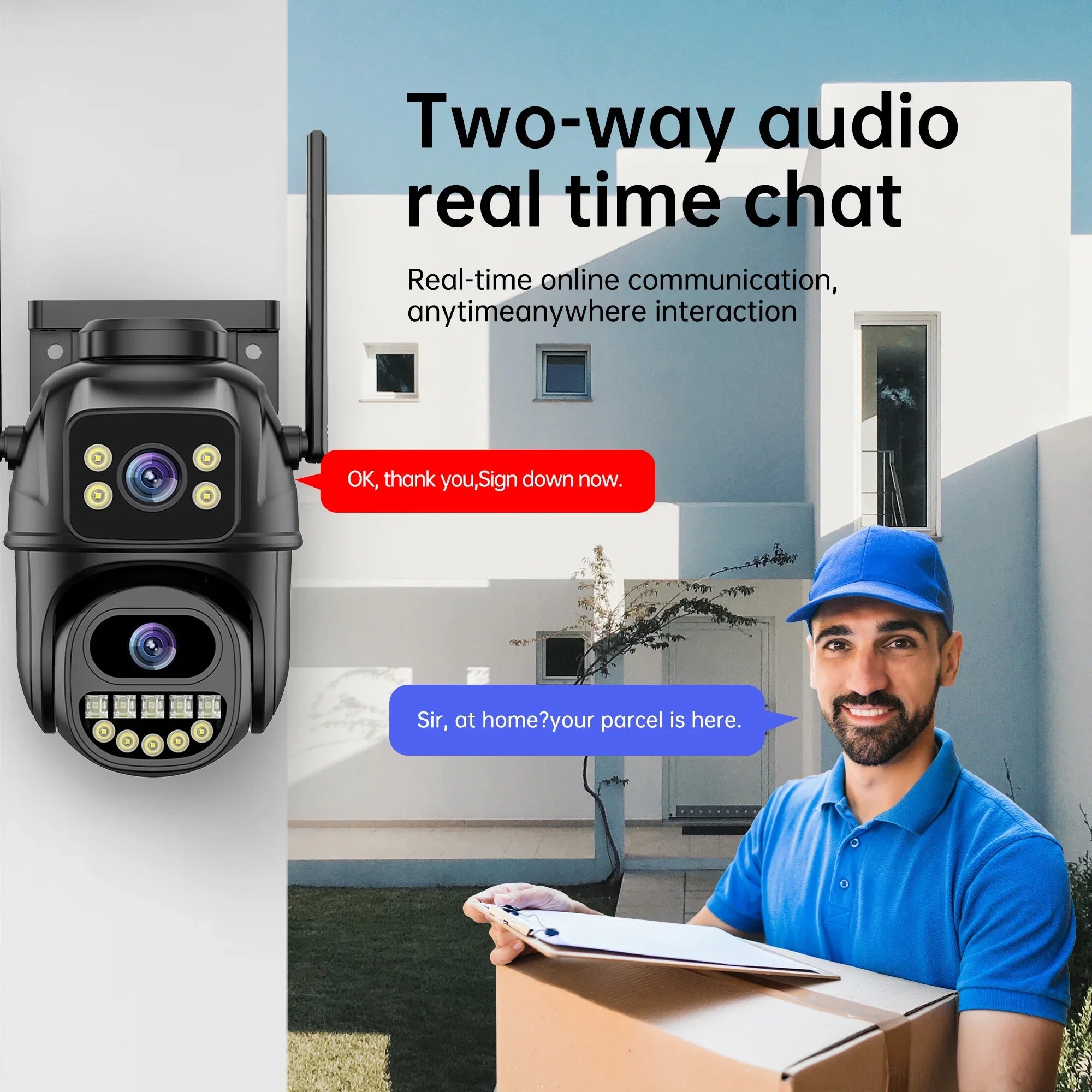 4K 8MP WiFi Surveillance Camera - AI Human Detection with Dual Lens - stepyours.com
