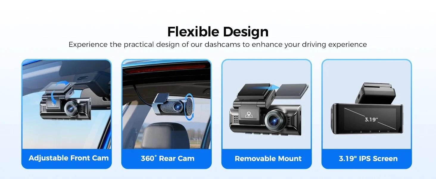 AZDOME M550 Pro Dash Cam IR Night Vision 4K Plus 2.5K 5.8Ghz WiFi GPS Screen - stepyours.com