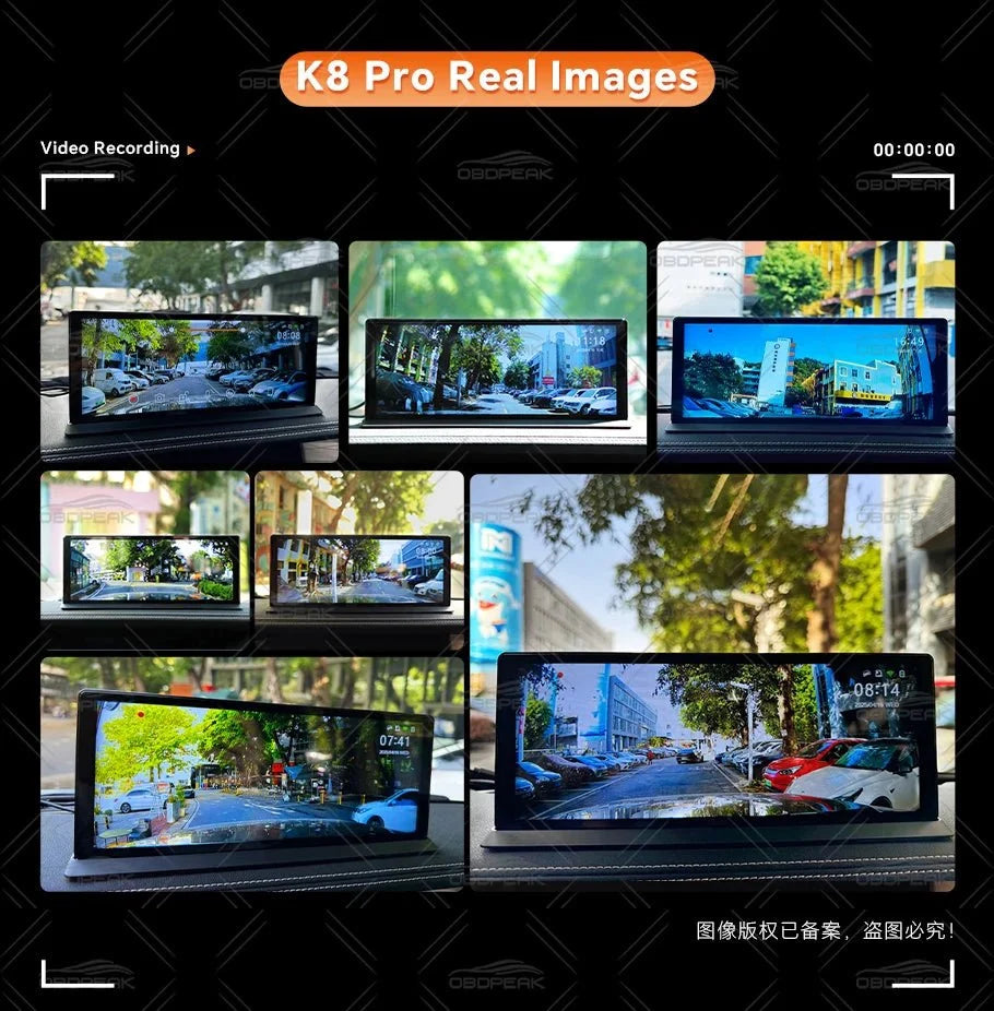 K8 Pro 11.3 Inch Dash Cam Dual Lens 5K GPS 5G WiFi Ultimate CarPlay Android Auto - stepyours.com