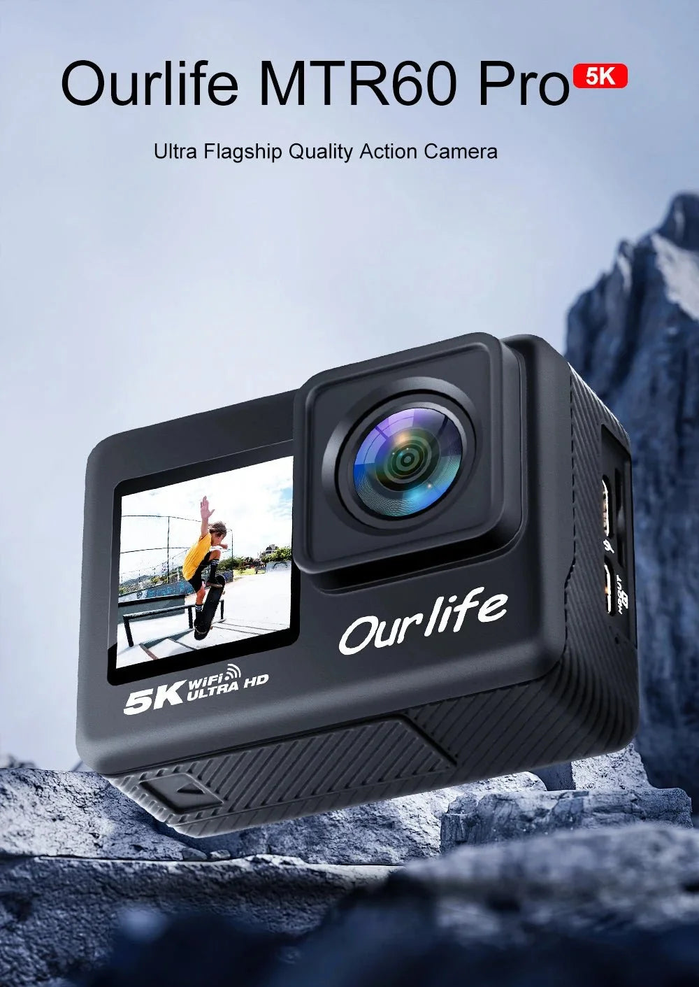 Ourlife MTR60 Action Camera 5K 30FPS Waterproof 2 Inch Touch LCD 4K60FPS WiFi - stepyours.com