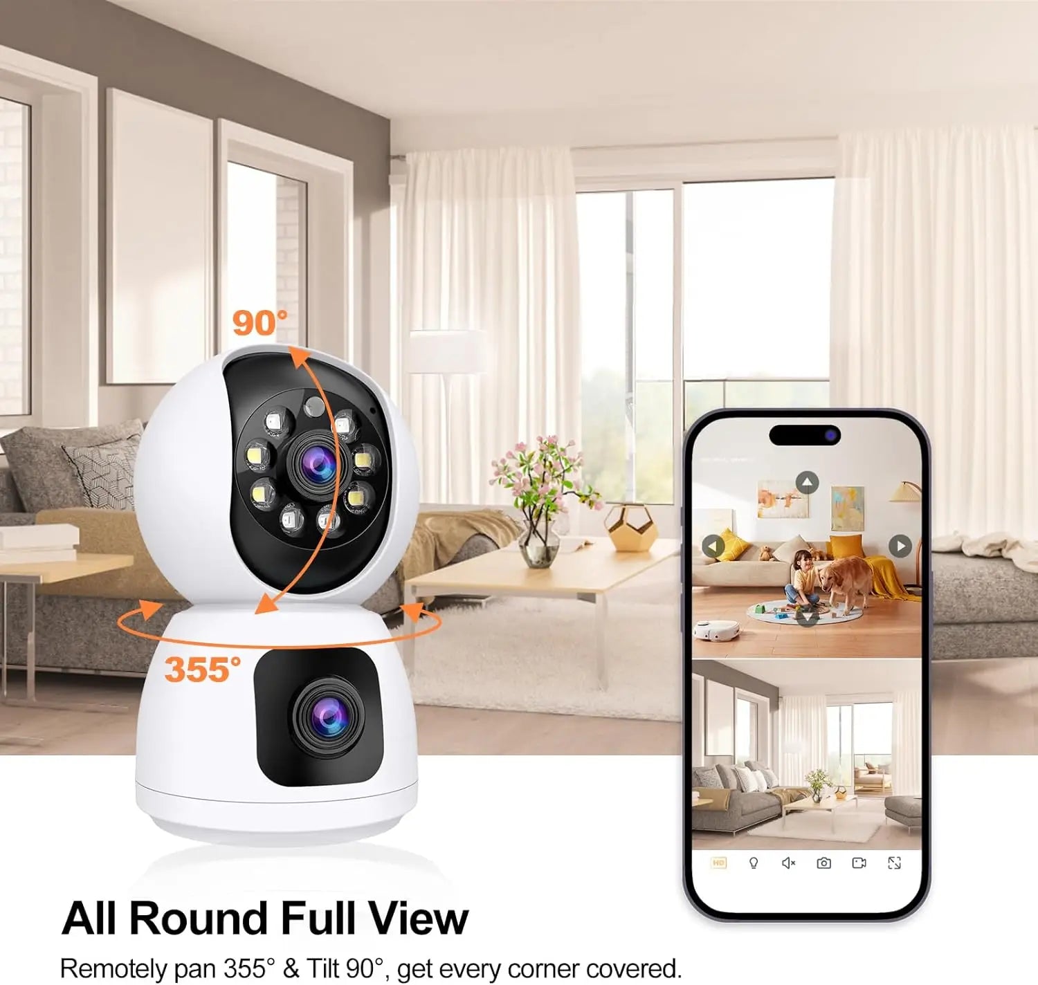 8MP Dual Lens 5G WiFi Camera Tuya Smart PTZ Indoor Outdoor Security AutoTracking - stepyours.com