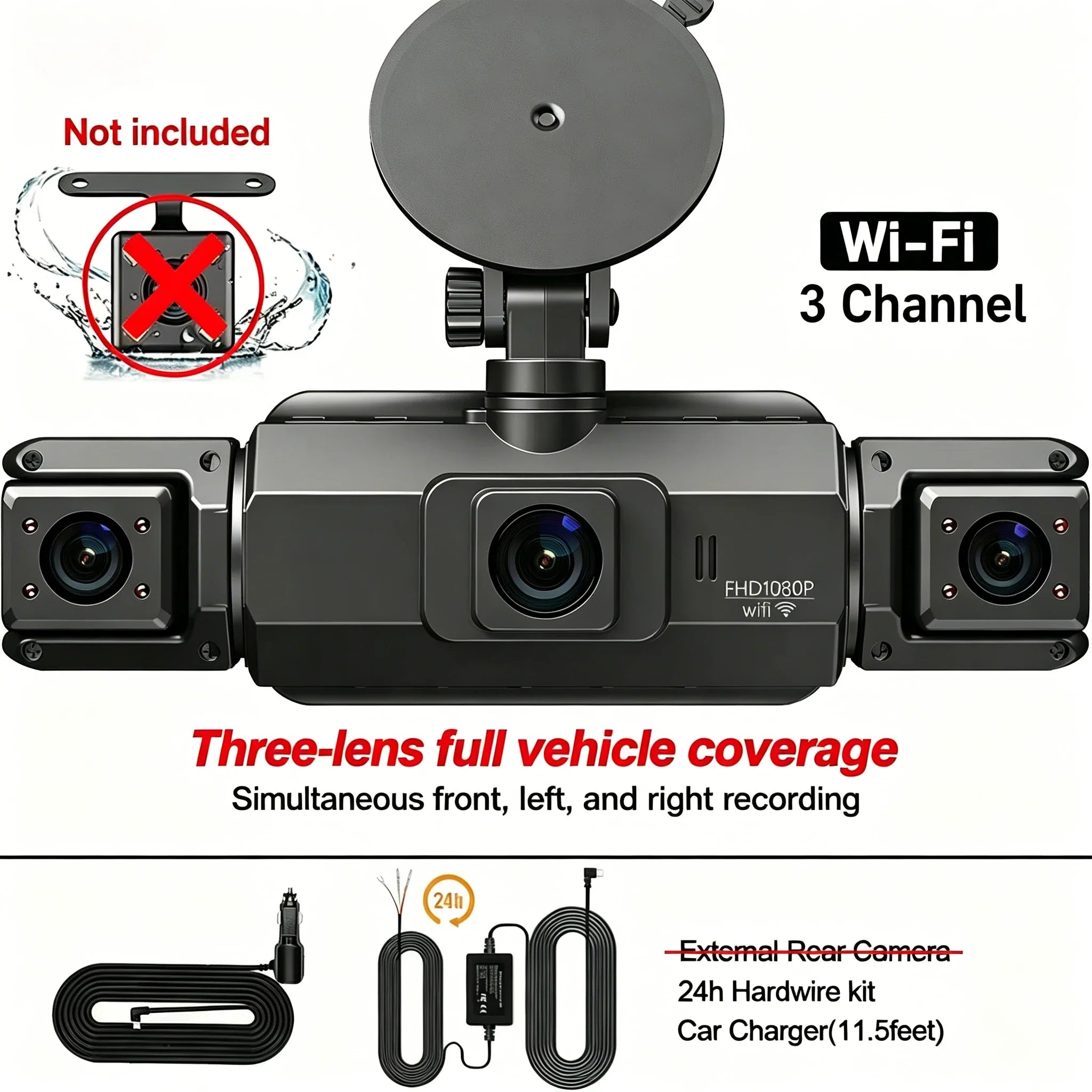 4 Channel WiFi Dash Cam for Cars Front and Rear Interior 360 DVR - stepyours.com