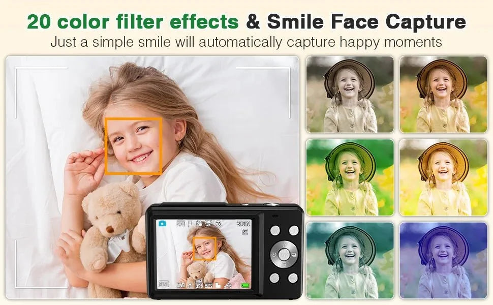 HD 1080P Kids Beginner Camera LCD 16X Zoom Compact Rechargeable - stepyours.com